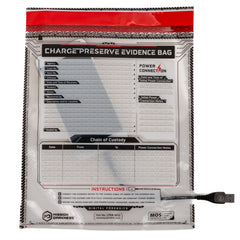 Mission Darkness Charge Preserve Evidence Bag with cell phone inside