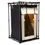 Mission Darkness CYPHERCYLENT Compact Faraday Tent with door open showing isolated interior