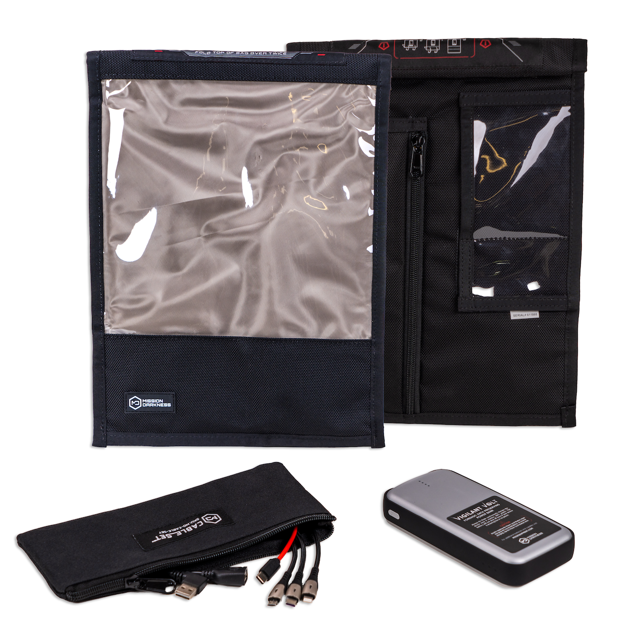 Mission Darkness NeoLok Faraday Bag for Tablets with Battery Kit