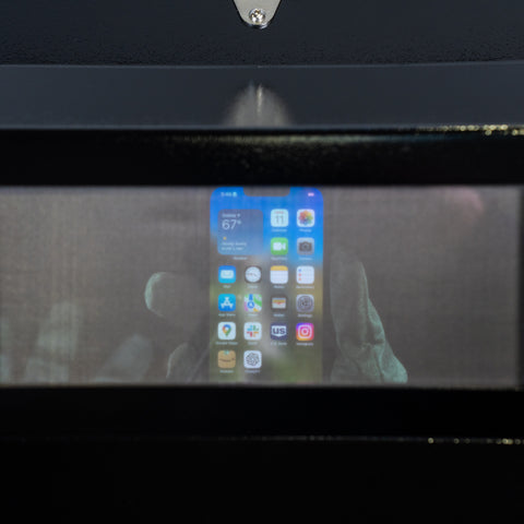 Patented Gen 2 RF-FilterVu slanted viewing window on the BlockBox Lab XL