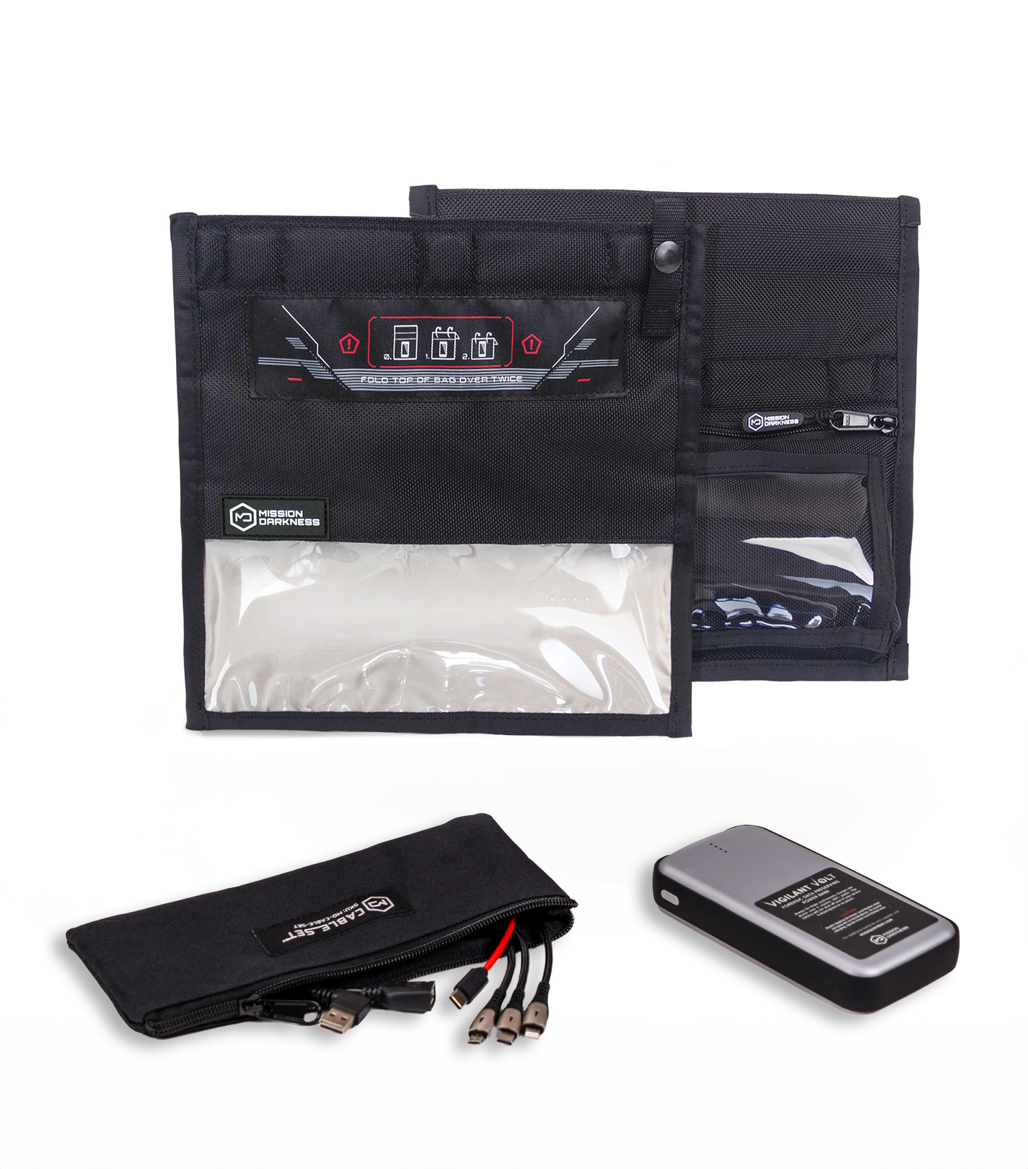 Billfodl Faraday Bag Bundle EMI & RFI Shielding Double Roll Velcro Bag | Block RFID Readers, Key Fob and Cell Signals