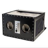 black analysis enclosure with glove holes