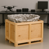 Mission Darkness™ TitanRF™ Faraday Shipping Liner inside pallet crate