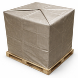 Faraday Box wrapped pallet against a white background