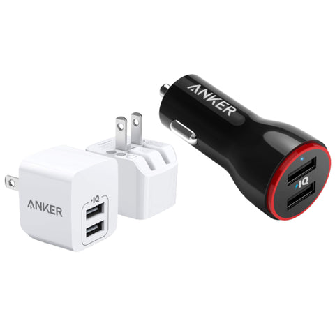 Go Kit — USB Car Charger Adapter and USB Wall Charger