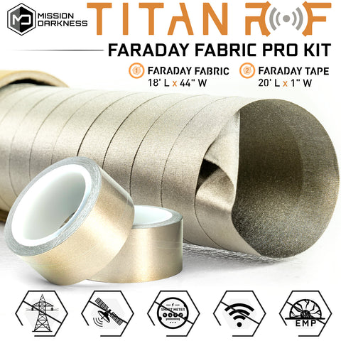 Gooden ATIM Shielding Faraday Fabric 44in W x 18ft L! Emi, RF&RFID Shielding Fabric, Military Grade Certified Material Blocks Signals (WiFi, Cell)